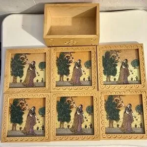 unbranded | Other | Handcrafted Wooden Tea Coasters With Indian Art ...